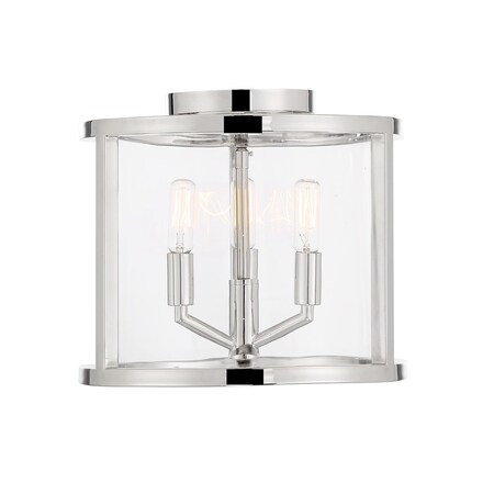 Crystorama Libby Langdon For  Devon 3 Light Polished Nickel Ceiling Mount DEV-B8003-PN_CEILING